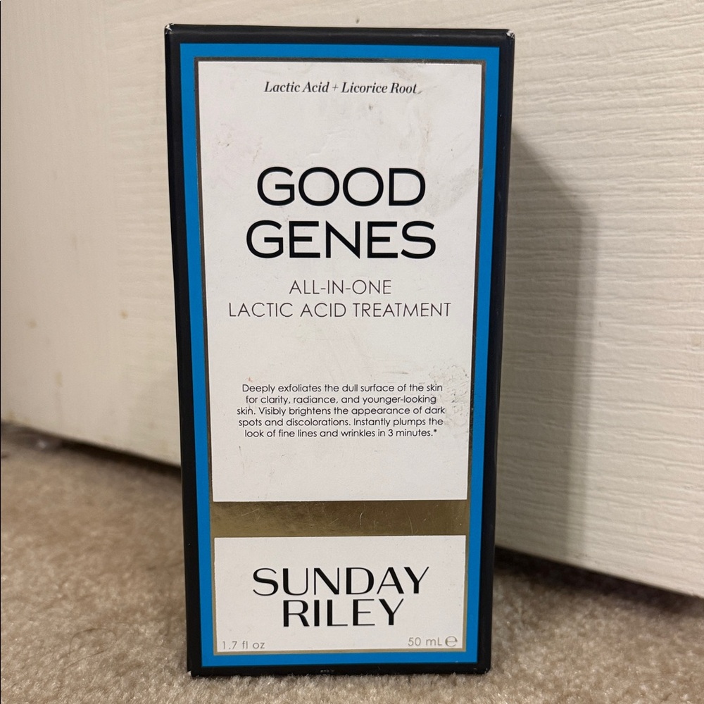 Sunday Riley Good Genes Lactic Acid Treatment - Blue, White, and Black
